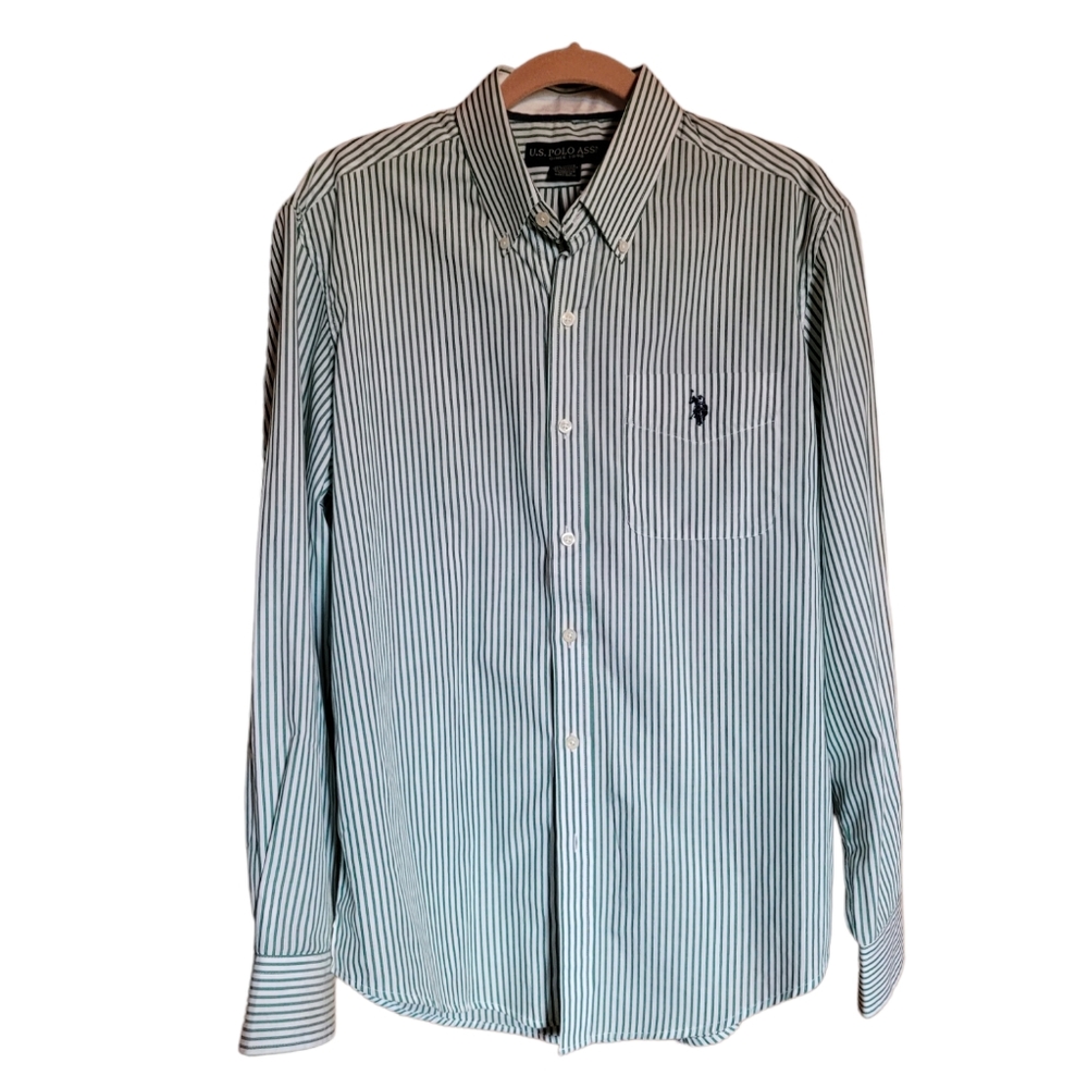 U.S. Polo Association Men's Button-down Shirt Striped Sz L